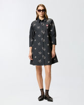 Short tattoo-print shirt dress -  | Pinko