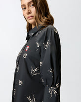 Short tattoo-print shirt dress -  | Pinko