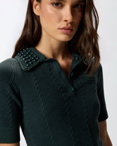 Pullover im Polo-Stil mit Perlen -  | Pinko