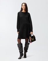 Knit mini dress with lace -  | Pinko