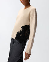 Pullover mit Rundhalsausschnitt und Spitze -  | Pinko