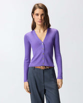 Gerippte Cardigan mit Logo Love Birds -  | Pinko