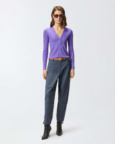 Gerippte Cardigan mit Logo Love Birds -  | Pinko