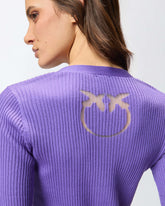 Gerippte Cardigan mit Logo Love Birds -  | Pinko