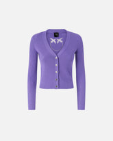 Gerippte Cardigan mit Logo Love Birds -  | Pinko