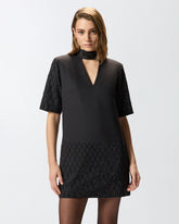 T-shirt-style dress with rhinestones -  | Pinko
