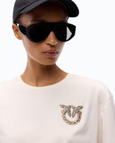 T-shirt with Love Birds jewel detail -  | Pinko