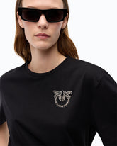 T-Shirt mit Schmuckapplikation Love Birds -  | Pinko