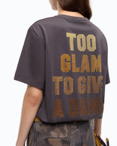 Too Glam To Give A Damn T-shirt with rhinestones -  | Pinko