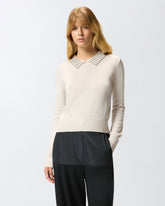 Pullover mit Kragen und Strasssteinen -  | Pinko