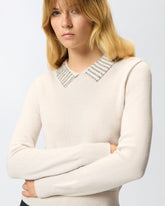 Pullover mit Kragen und Strasssteinen -  | Pinko
