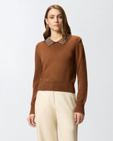 Pullover mit Kragen und Strasssteinen -  | Pinko