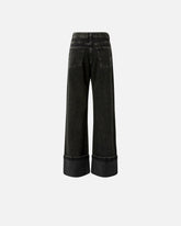 Black denim wide-leg jeans -  | Pinko