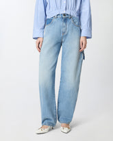 Two-tone balloon-fit jeans -  | Pinko
