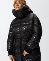 Technical canvas down jacket with logo print -  | Pinko