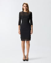 Knee-length dress with sheer detailing -  | Pinko