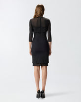Knee-length dress with sheer detailing -  | Pinko