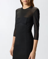 Knee-length dress with sheer detailing -  | Pinko