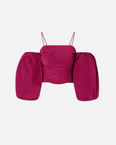 Crop top with puff sleeves -  | Pinko