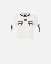 Cropped Love Birds T-shirt -  | Pinko