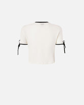 Cropped Love Birds T-shirt -  | Pinko