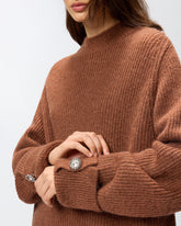 Pullover in Rippstrick mit Stehkragen -  | Pinko