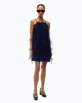 Short dress with feathers -  | Pinko