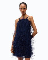 Short dress with feathers -  | Pinko
