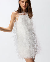 Short dress with feathers -  | Pinko