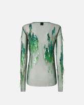 Sheer sweater with sequins and feathers -  | Pinko