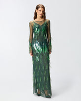 Kleid mit Pailletten und Federn -  | Pinko