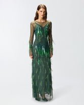 Kleid mit Pailletten und Federn -  | Pinko