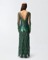 Kleid mit Pailletten und Federn -  | Pinko