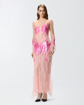 Dress with sequins and feathers -  | Pinko