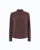 Sand-wash silk shirt - Brown | Pinko