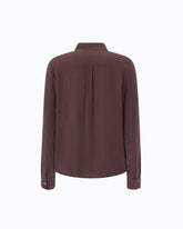 Sand-wash silk shirt - Brown | Pinko