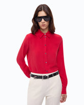 Sand-wash silk shirt - Red | Pinko