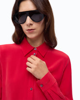 Sand-wash silk shirt - Red | Pinko