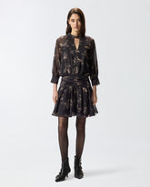 Short floral-print coupé fil dress -  | Pinko