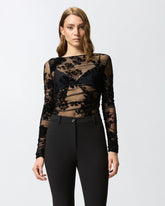 Transparenter Pullover mit Flockprint -  | Pinko