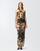 Langes Kleid mit Flock-Print -  | Pinko