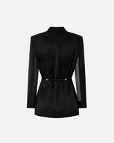 Blazer aus glänzendem Satin mit Gürtel und Kugeln -  | Pinko