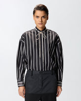 Striped shirt with shiny laces -  | Pinko