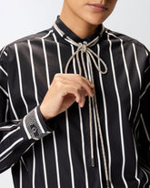 Striped shirt with shiny laces -  | Pinko