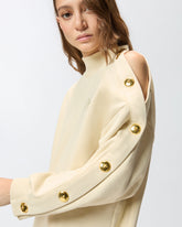 Buttoned fleece maxi-sweater -  | Pinko