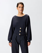Bustier sweatshirt with buttons -  | Pinko