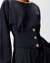 Bustier sweatshirt with buttons -  | Pinko