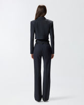 Short pinstripe poly wool blazer -  | Pinko