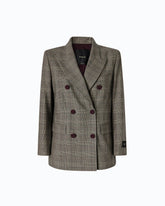 Double-breasted check jacket -  | Pinko