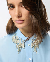 Cropped shirt with jewel embellishments -  | Pinko